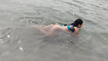 Chubby Latina what a big ass on the beach